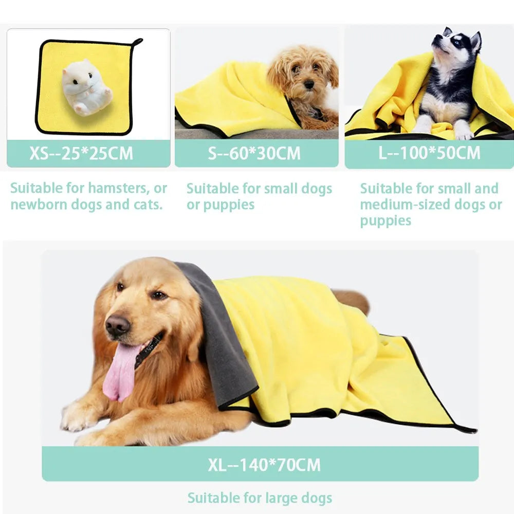 Quick-Dry Pet Bath Towel – Soft, Absorbent Towel for Dogs & Cats